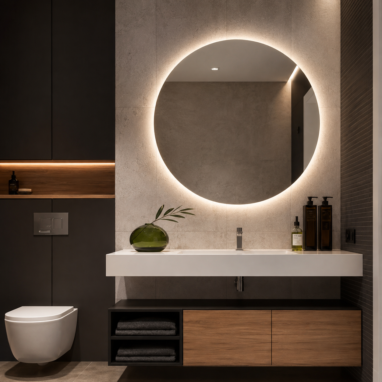 ESPELHO COM LED DECORATIVO VIDRO LAPIDADO